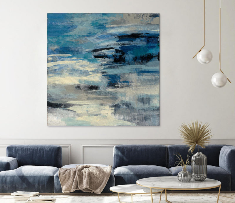 \"Indigo Wave\" Giant Art 72x72 Wall Art