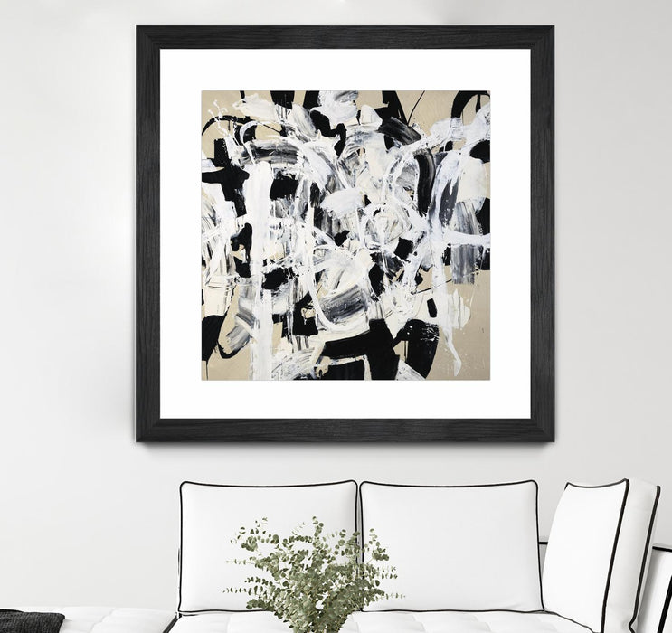 \"Talking Out Of Both Sides\" Matted and Framed Black 30x30 Wall Art