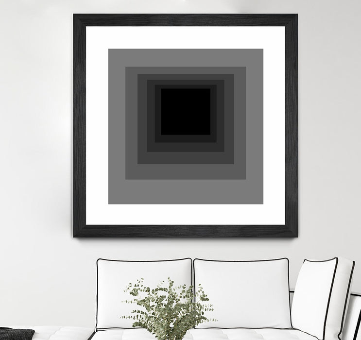 \"After Josef A\" Matted and Framed Black 36x36 Wall Art