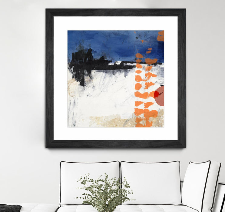 \"Midnight Rise Ii\" Matted and Framed Black 36x36 Wall Art