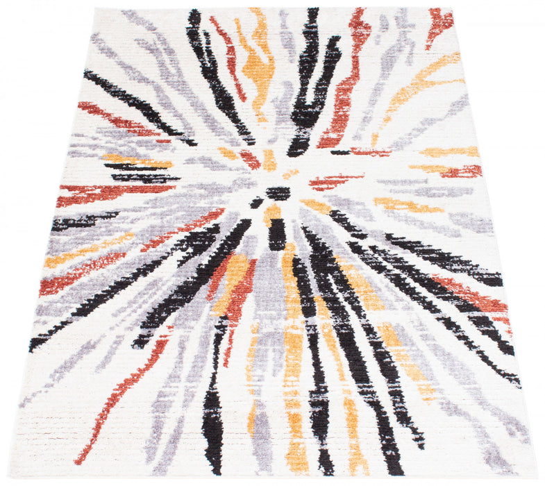 Paloma Sunburst Black, White Area Rug - 8'0\" x 10'0\"