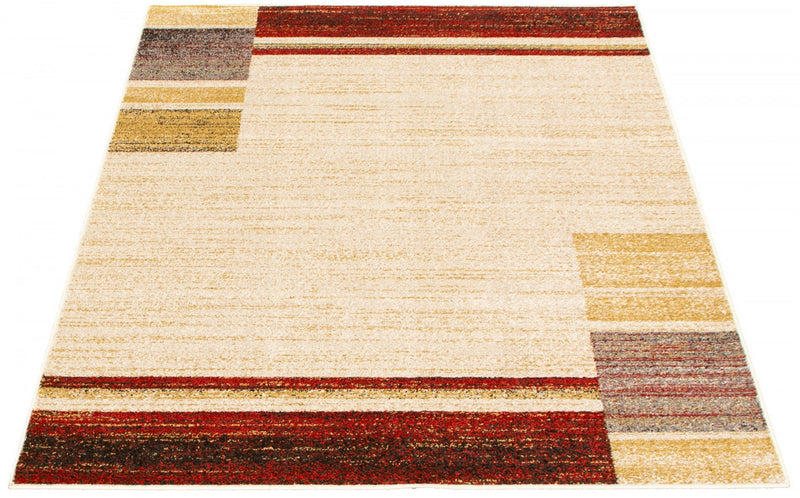 Aya Ivory-Red Area Rug - 7'10\" x 10'2\"