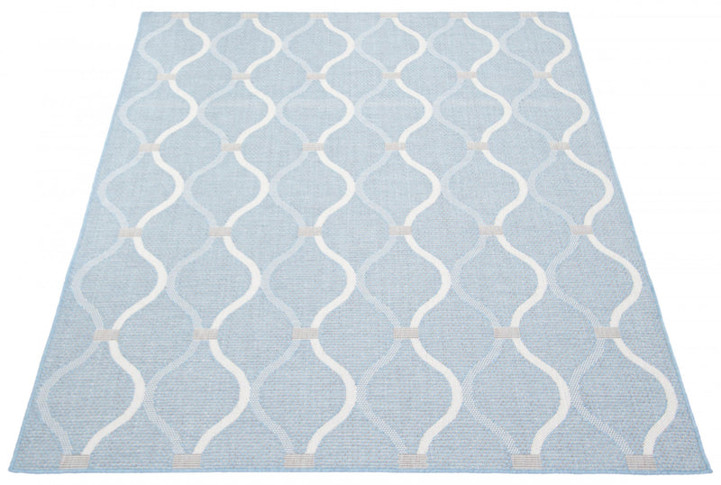 Neisha Abstract Light Blue Rug 6'7\" X 9'6\" Area Rug