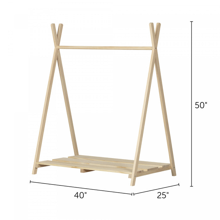Sweedi Scandinavian Clothes Rack For Kids - Natural Wood