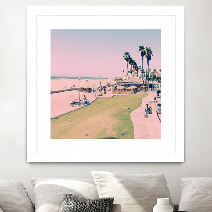 \"Summer Days\" Matted and Framed White 30x30 Wall Art