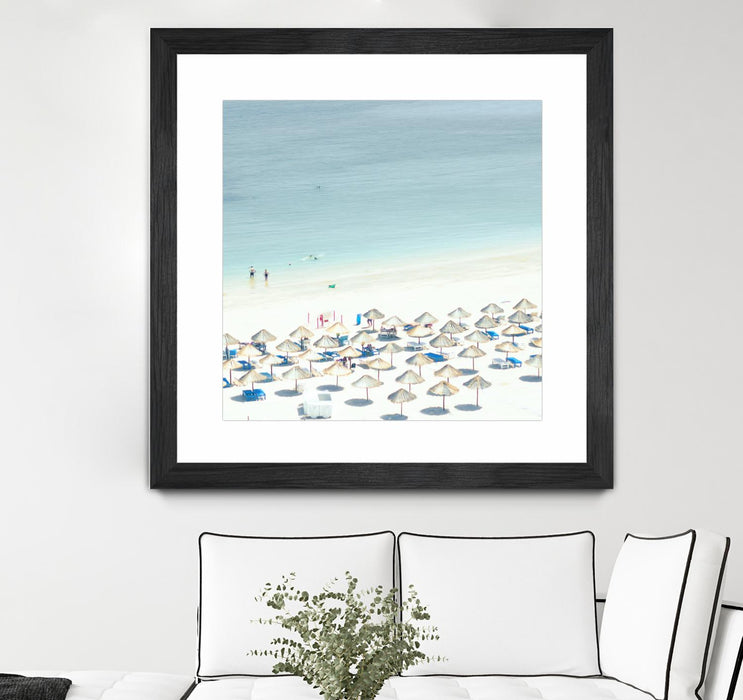 \"Sesimbra I\" Matted and Framed Black 36x36 Wall Art