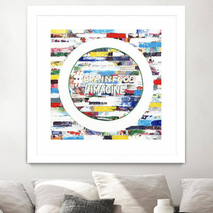 \"Smoke Circus Iv\" Matted and Framed White 30x30 Wall Art