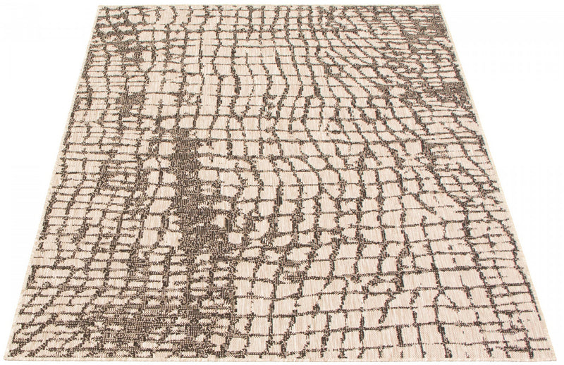 Sadie Safari Silver-Black Area Rug - 5'3\" x 7'7\"