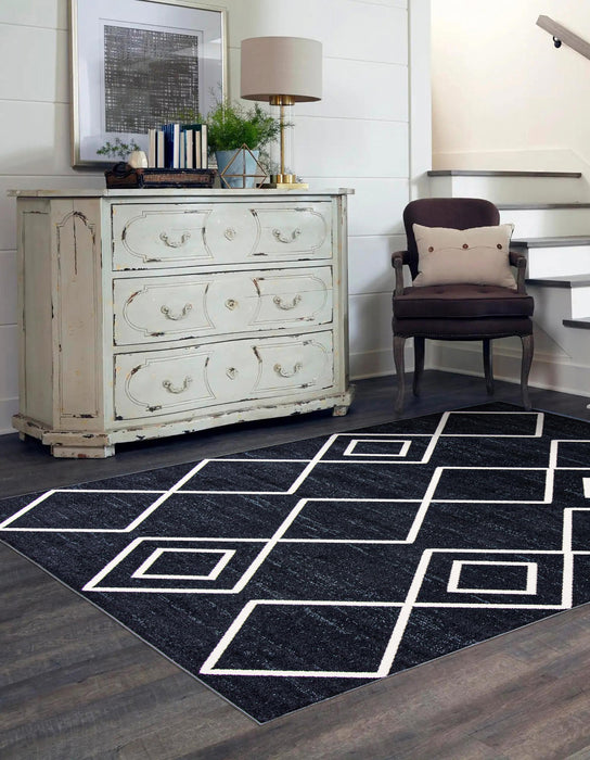 Kenza Blue Machine Washable Area Rug - 6'0\" x 9'0\"