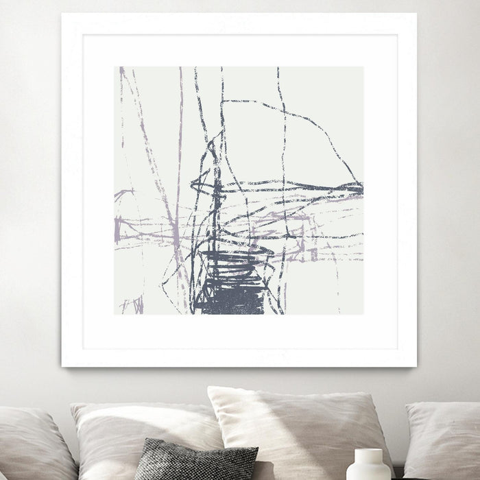 \"Chalk Doodles G\" Matted and Framed White 30x30 Wall Art