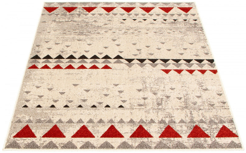 Raja Ivory-Red Area Rug - 3'11\" x 5'7\"