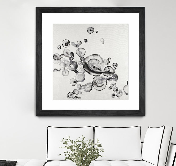 \"Transparent Onyx\" Matted and Framed Black 30x30 Wall Art