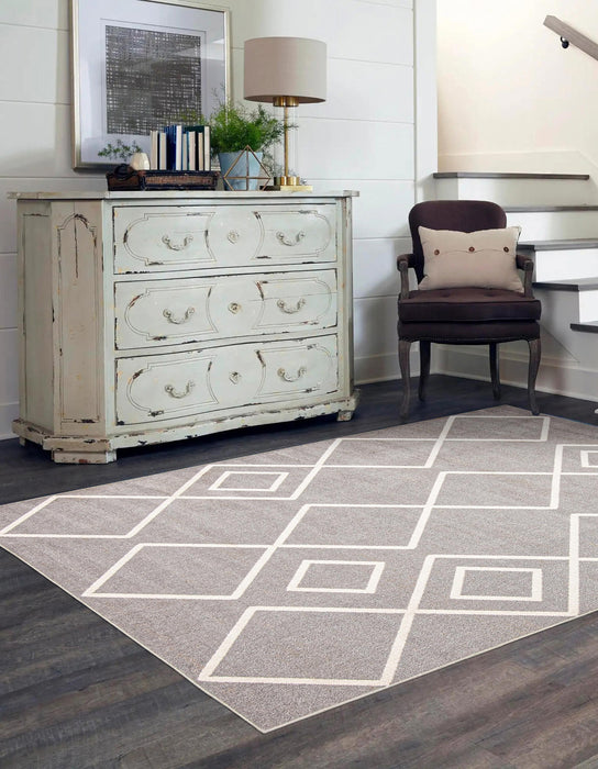 Kenza Grey Machine Washable Area Rug - 8'0\" x 10'0\"