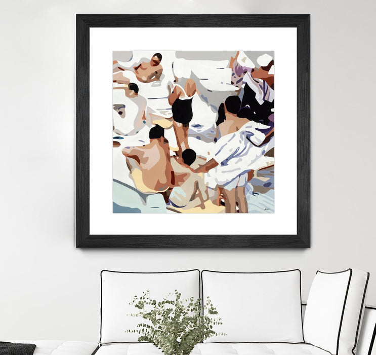 \"Tammy & Greg's Pool Party\" Matted and Framed Black 30x30 Wall Art