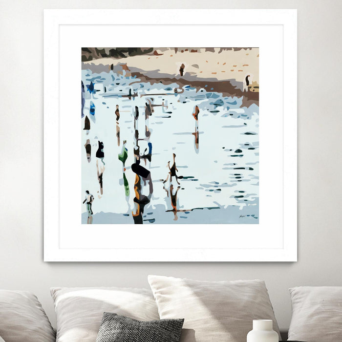 \"Self Reflection\" Matted and Framed White 36x36 Wall Art