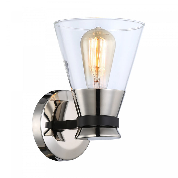 Kanata Black & Brushed Nickel 1-Light Sconce