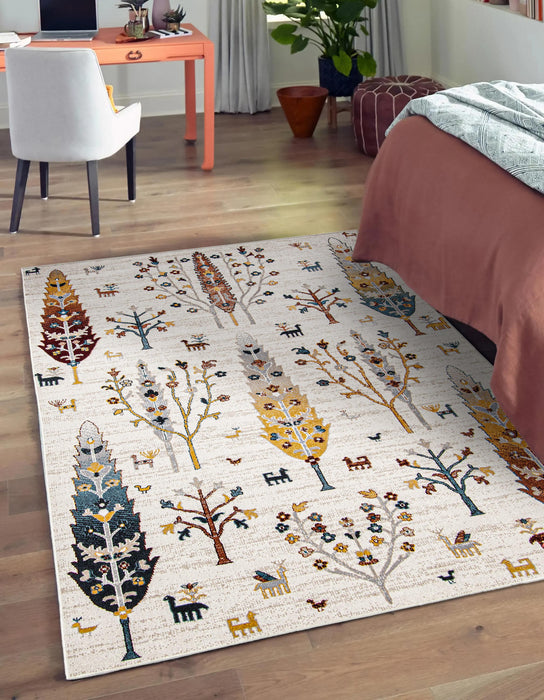 Pine Ivory Machine Washable Area Rug - 3'0\" x 5'0\"