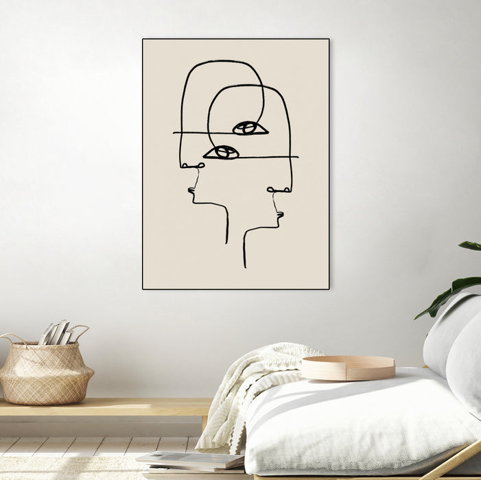 \"Faces\" Canvas Framed Black 18x24 Wall Art