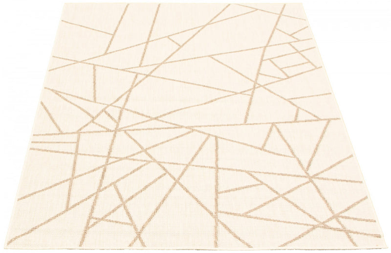 Sadie Abstract Champagne-Taupe Area Rug - 5'3\" x 7'7\"