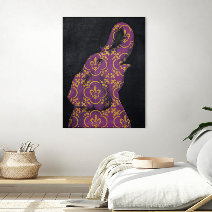 \"Zoo Celebration I\" Canvas Framed Black 18x24 Wall Art