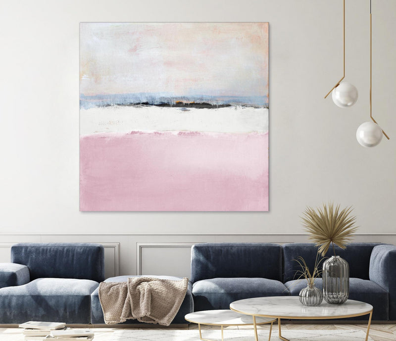\"Pink Sea Abstract\" Giant Art 72x72 Wall Art