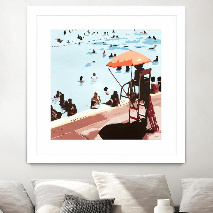 \"It's All Going Just Swimmingly\" Matted and Framed White 30x30 Wall Art