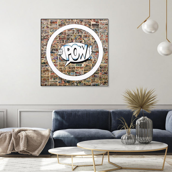 \"Smoke Circus I\" Canvas Framed Black 20x20 Wall Art