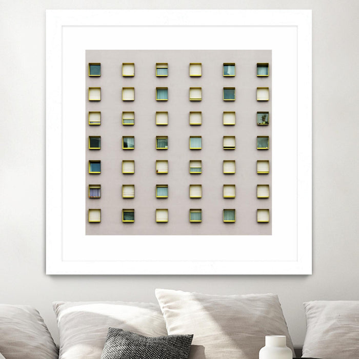 \"Windows Ii\" Matted and Framed White 30x30 Wall Art