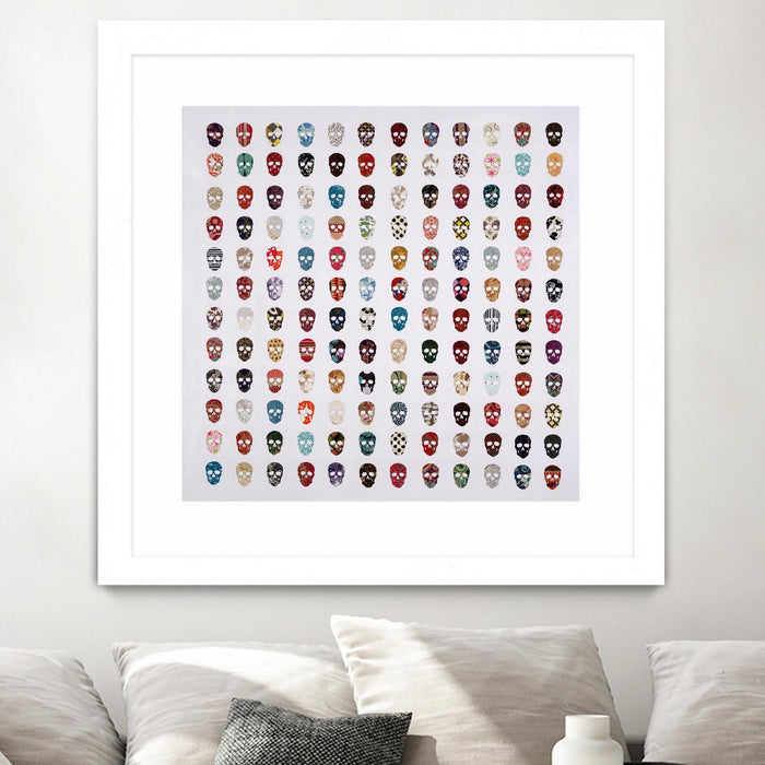 \"Gorgeous Crowd\" Matted and Framed White 30x30 Wall Art