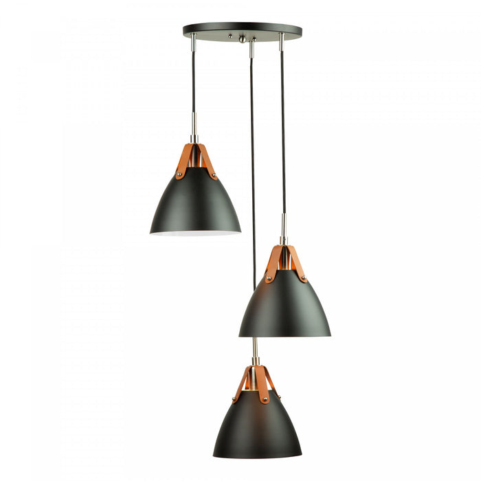 Tote 3-Light Black Pendant