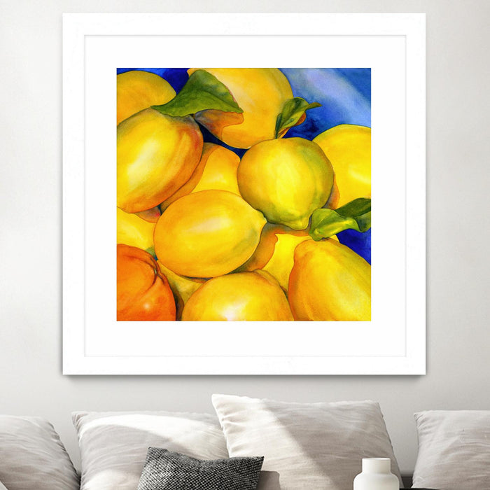 \"Zest For Life\" Matted and Framed White 30x30 Wall Art