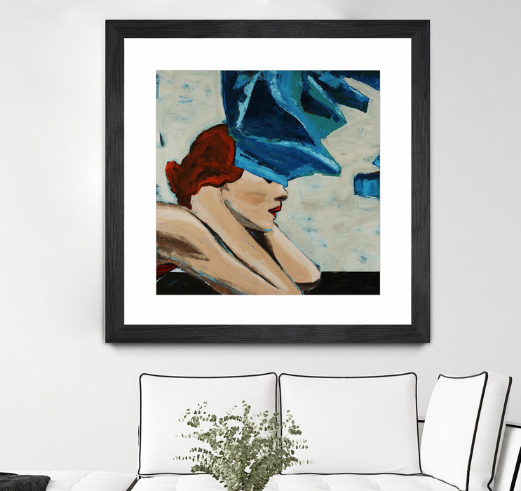 \"On The Rocks\" Matted and Framed Black 36x36 Wall Art