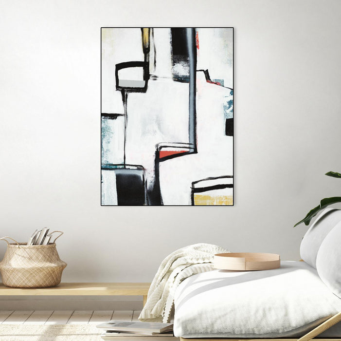 \"The A Line I\" Canvas Framed Black 24x32 Wall Art