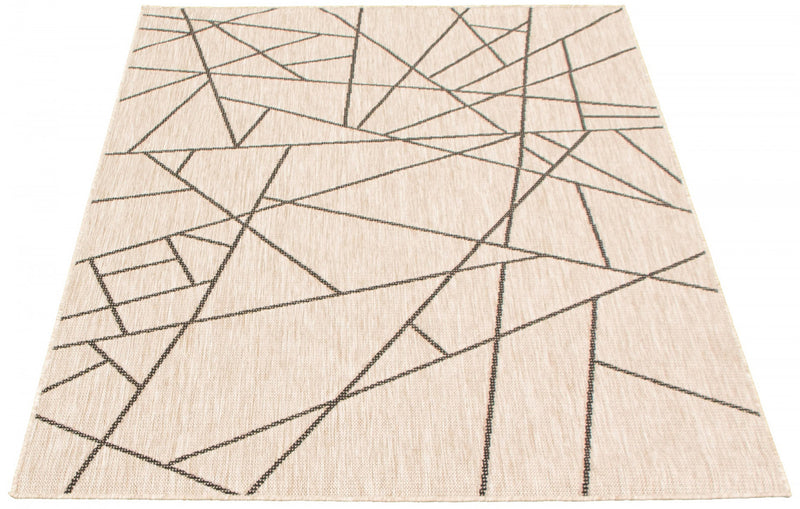 Sadie Abstract Silver-Black Area Rug - 7'10\" x 10'2\"