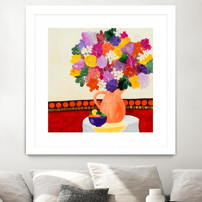 \"Taking In The Love\" Matted and Framed White 30x30 Wall Art