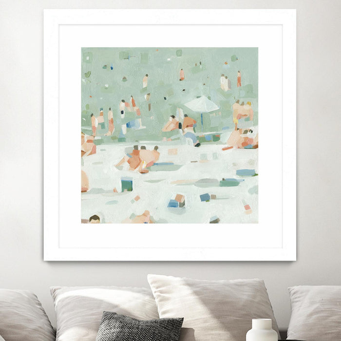 \"Summer Confetti I\" Matted and Framed White 30x30 Wall Art