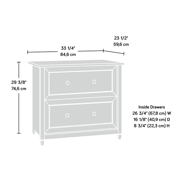 Edge Water 33.3\" 2-Drawer Filing Cabinet - Estate Black