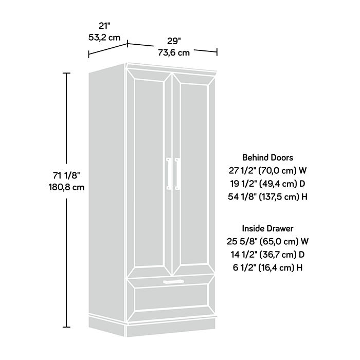 Clinton 29\" Wardrobe Cabinet with Drawer - Dakota Oak