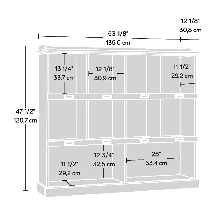 Barrister Lane 53.15\" Bookcase with Cubbyholes - Sale Oak