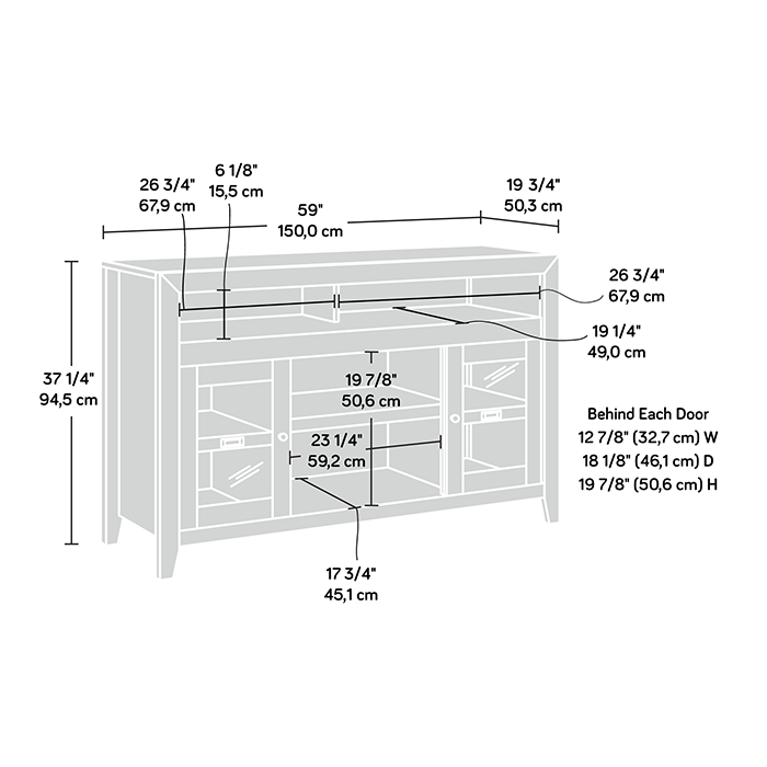 Dakota Pass 59\" Rustic TV Stand with Storage and Cable Management for TVs up to 65\"- Light Brown