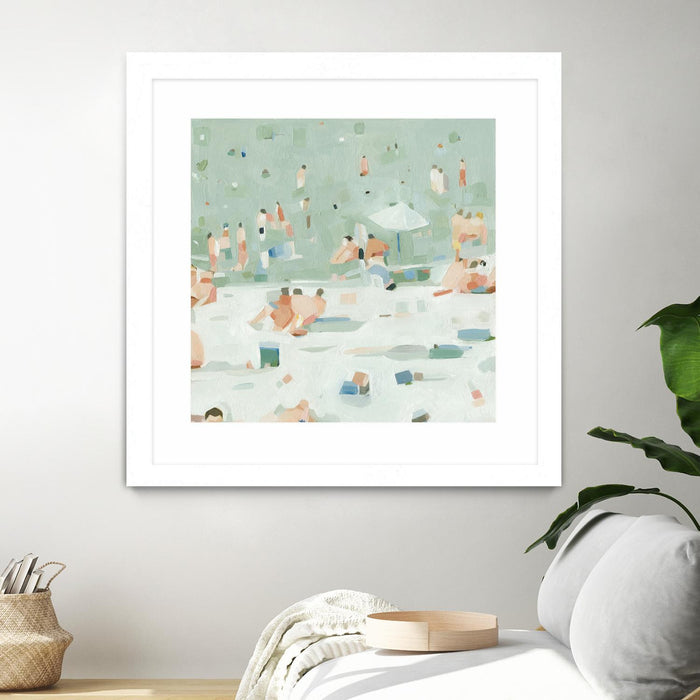 \"Summer Confetti I\" Matted and Framed White 30x30 Wall Art
