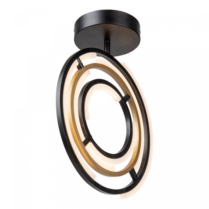 Trilogy Black & Brass Integrated LED Semi-Flush Mount
