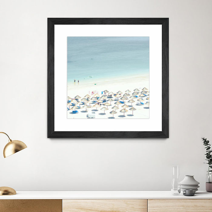 \"Sesimbra I\" Matted and Framed Black 36x36 Wall Art