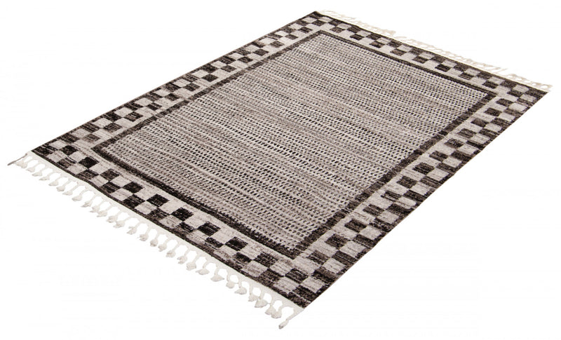 Vera Quattro Ivory/Grey Area Rug - 5'2\" x 7'5\"
