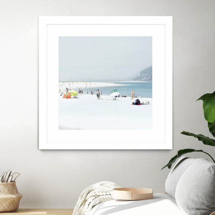 \"Troia\" Matted and Framed White 30x30 Wall Art