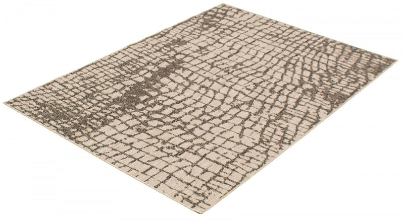 Sadie Safari Silver-Black Area Rug - 5'3\" x 7'7\"