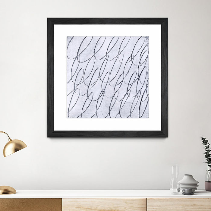 \"Contemplating Style\" Matted and Framed Black 36x36 Wall Art