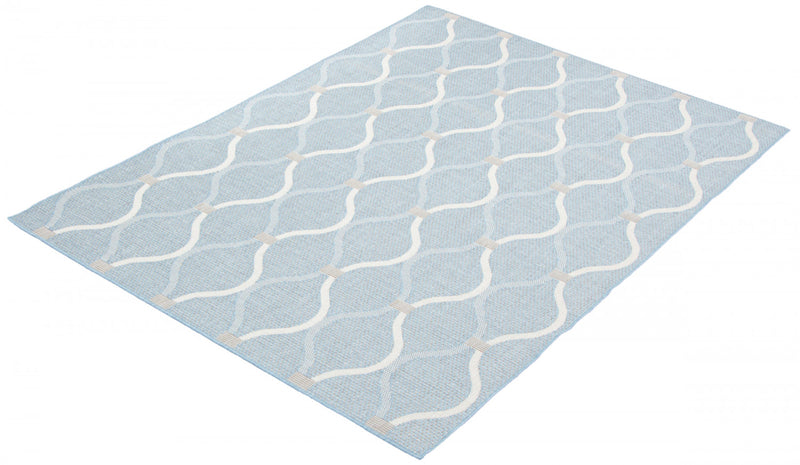Neisha Abstract Light Blue Rug 6'7\" X 9'6\" Area Rug