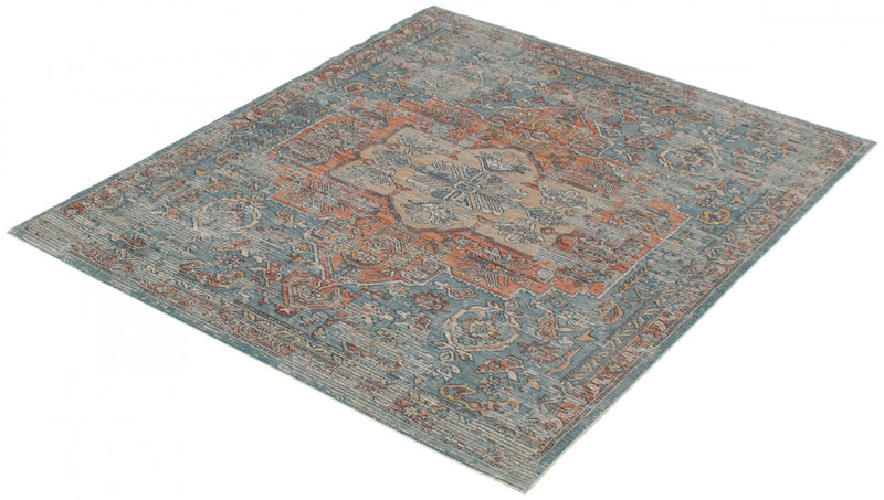Baina Heriz Blue Area Rug - 5'3\" x 6'7\"