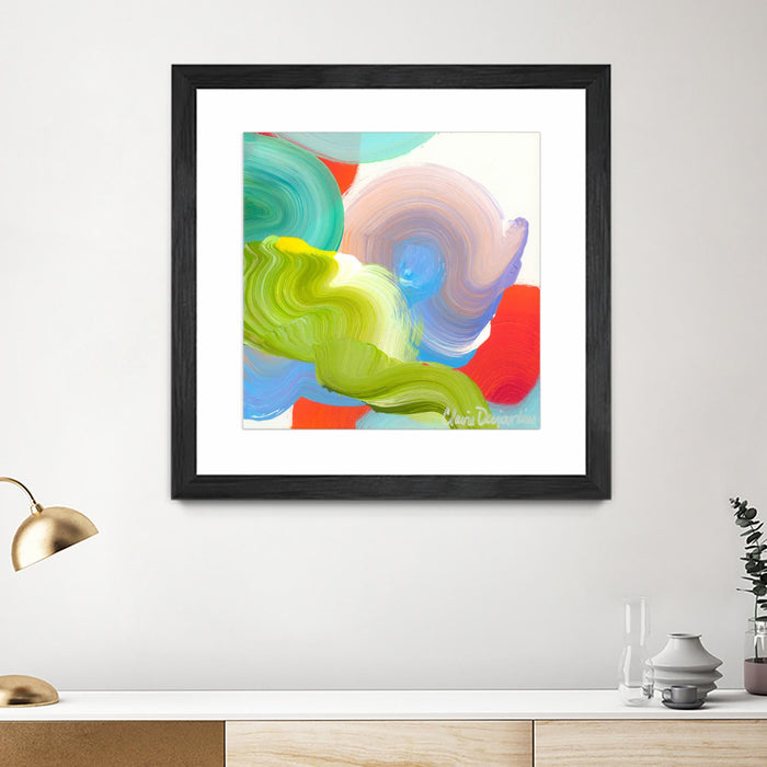 \"Vav 05\" Matted and Framed Black 30x30 Wall Art